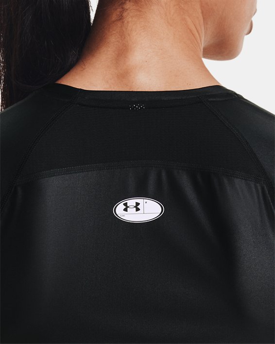 Women's UA Iso-Chill Team Compression Short Sleeve, Black, pdpMainDesktop image number 4